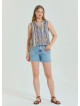 Shirt Collar Asymmetric Cut Beige Ethnic Blouse 4562